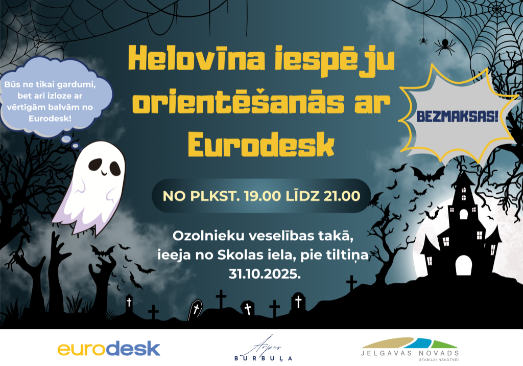 Blue and Black Illustrative Halloween Sale A4