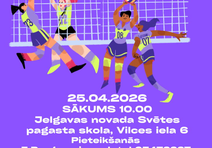 Zaļenieku Svētes pagasta pavasara kauss ķer un servē bumbu